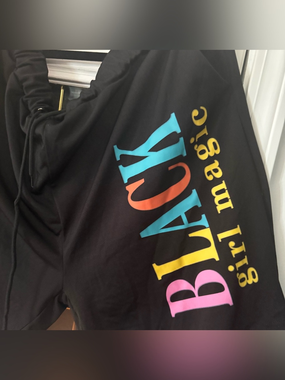 Black 'Black Girl Magic' Graphic Tee and Shorts Set - Picture 3 of 7